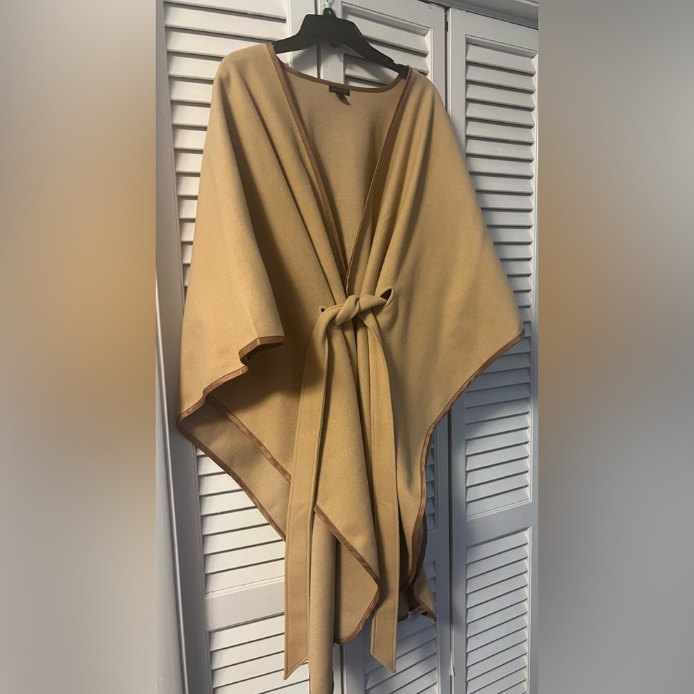 Ann Taylor Camel-colored Belted Poncho-Size Medium/Large